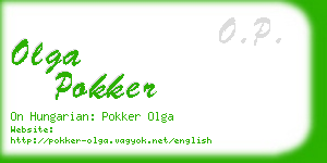 olga pokker business card